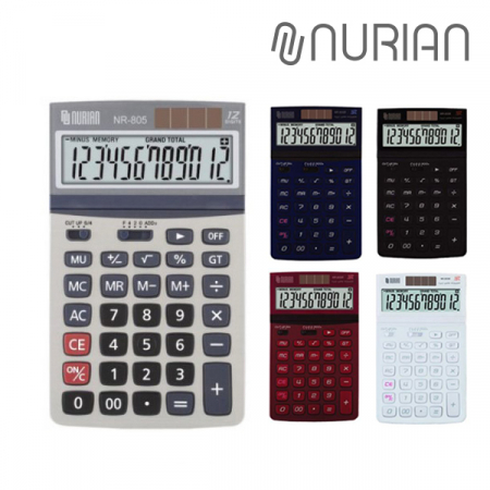 [누리안] 탁상용 칼라 일반 계산기 NR-805 그레이 #2