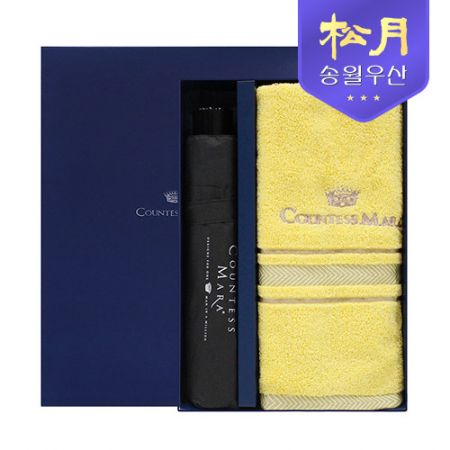 송월 카운테스마라 센치 40 타올 + 카운테스마라 3단 폰지우산 2p 세트 #2