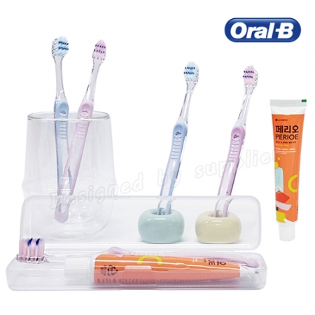 오랄비 칫솔 벨벳 (초슬림모) + 페리오 칫솔 치약 세트 / 여행용세트 #2