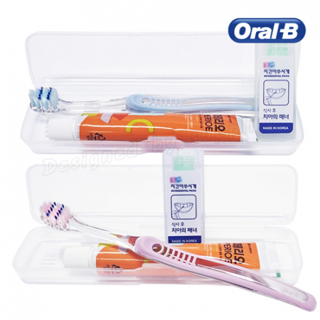 오랄비 칫솔 벨벳 (초슬림 모) + 페리오 + 치간 / 칫솔 치약세트 / 여행용세트 #4