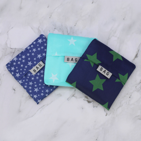 휴대용 접이식 장바구니 별모양 패턴 33*55cm #2