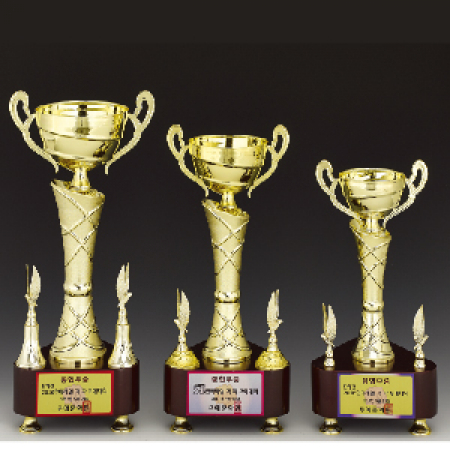 우승 대회 시상 트로피 미니 삼발 골드 스트링 소 주문 제작 #2