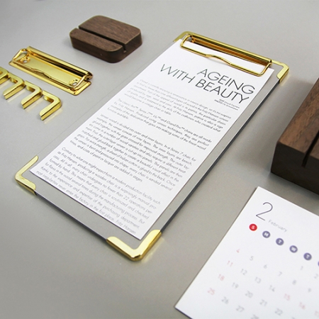 클립보드 메뉴판 홀더 골드, 블랙 빌지, 소형 #6