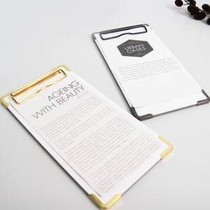 클립보드 메뉴판 홀더 골드, 블랙 빌지, 소형