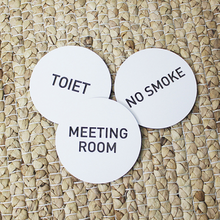 포레스코 원형 영문 한글 도어사인 #4