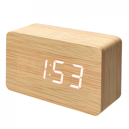 콤보 대나무 우드 LED 탁상시계 #3