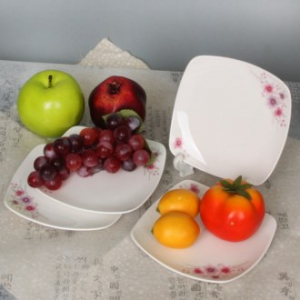 홍매화 사각접시 4p (6인치)