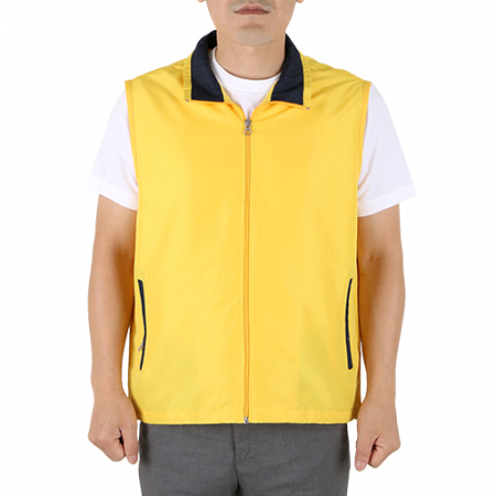 배색 카라 조끼 M-3XL, 남자 여자 조끼 #3