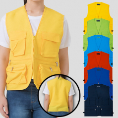 주머니 많은 작업 조끼 L-3XL, 남자 여자 조끼