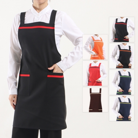 배색 띠 앞치마, 남자 여자 단체 행사 #2