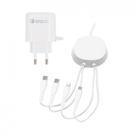 팝폰 4in1 도난방지 멀티 케이블 충전기 (C+C+8+5) TC45 #2