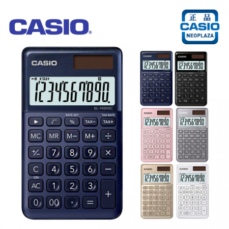 카시오 SL-1000-SC 소형 칼라 계산기 블랙, 블루, 골드, 그레이, 네이비, 핑크, 화이트 #5