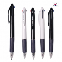크라운 키넥스 3색 볼펜 0.7mm 불투 화이트 블랙펜//부드러운필기감