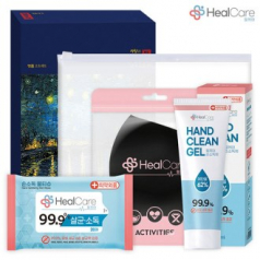 [헬케어 위생키트 15호] 패션쿨 마스크 1p+손소독 티슈 1p+손소독젤1p+반투명 지퍼 파우치 1p