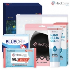 헬케어 위생키트 14호, 패션쿨 마스크 1p + 손 소독티슈 1p + 손 소독젤1p + 반투명 지퍼 파우치 1p + 비누 1p