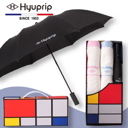 협립 2단 심플 우산1P+눈꽃 타올 2P세트 #2