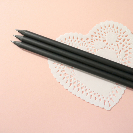 인컬러 무광 흑목 원형 (B) 연필 #3