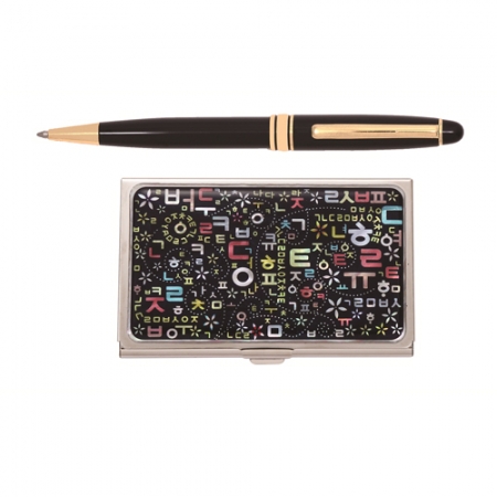 골드볼펜  한글모아 자개 명함케이스 외국인선물 #2