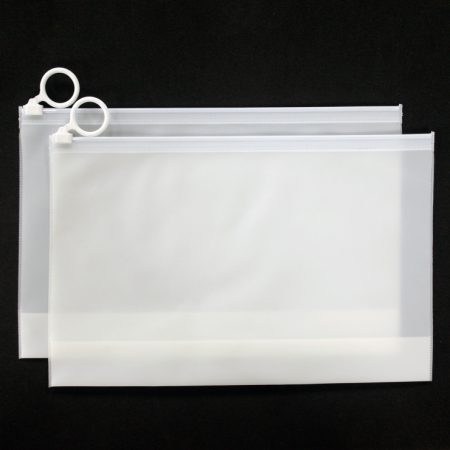 원형 고리 유백색 PVC  슬라이드 지퍼백 250x165x30 #2