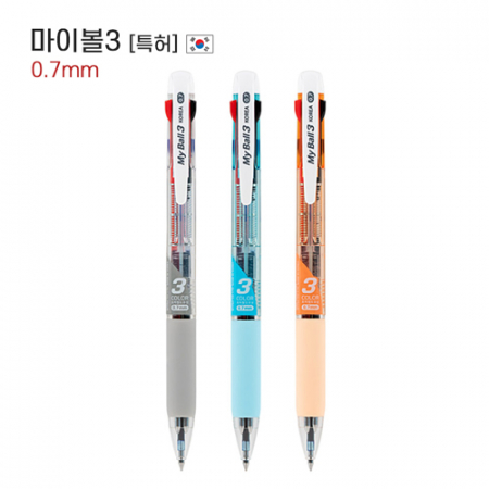마이펜 마이볼3 초저점도 유성 3색 볼펜 (0.7mm) #3