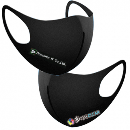 부리형 성인용 네오프렌 패션 마스크 (검정) ㅡ 부분 인쇄 국산 #2
