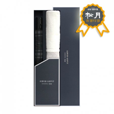 송월 2매 콤보세트 10 (SWU 2단 모던체크 우산 1개+풍차 150g 30수 타월 1매 세트) #2