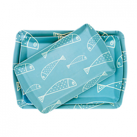 무광 멜라민 웨이브 쟁반 3P세트 #3