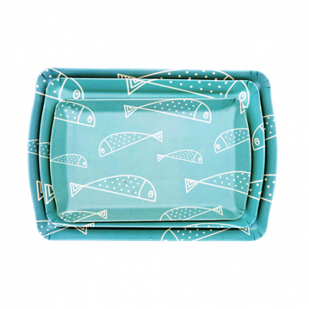 무광 멜라민 웨이브 쟁반 3P세트 #2