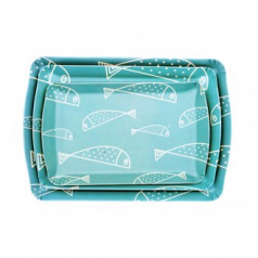 무광 멜라민 웨이브 쟁반 3P세트