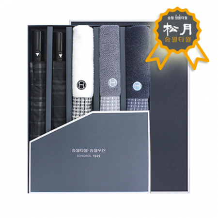 송월 5매 콤보세트 6(SWU 2단 모던체크 우산 2개+호텔 컬렉션 톤 170g 30수 타올 3매) #2