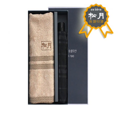 송월 2매 콤보세트 13 (SWU 3단 모던체크 우산 1개+송월 노을 수건 1매) #2