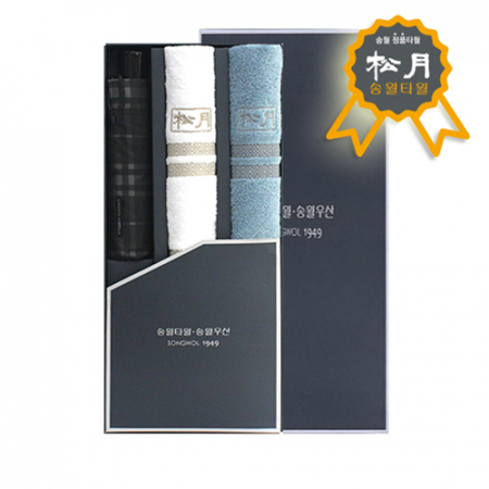 송월 3매 콤보세트7 (SWU 3단 모던체크 우산 1개+송월 노을 수건 2매) #2
