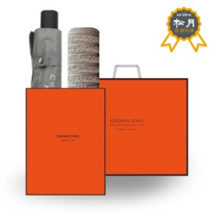송월 C.M 3단 폰지 우산 + 송월 H.C 필라라인 타올 O.G 세트 3