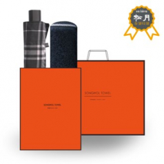 송월 SWU 3단 모던 체크 우산 + 송월 S.W 미라주 타올 O.G 세트 70