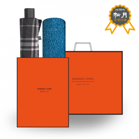 송월 SWU 3단 모던 체크 우산 + 송월 S.W 유니크 타올 O.G 세트 68 #2