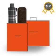 송월 SWU 3단 모던 체크 우산 + 송월 S.W 옴므 타올 O.G 세트 67