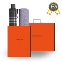 송월 SWU 3단 모던 체크 우산 + 송월 H.C 클래식 타올 O.G 세트 57