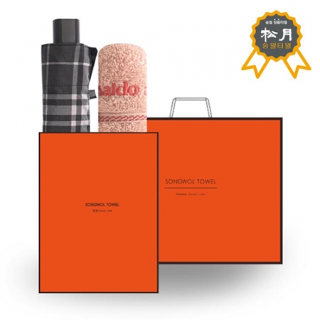 송월 S.W 3단 모던 체크 우산 + 송월 A.B 재즈 타올 O.G세트 95 #2