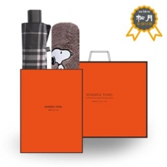 송월 S.W 3단 모던 체크 우산 + 송월 스누피 리버 타올 O.G세트 93