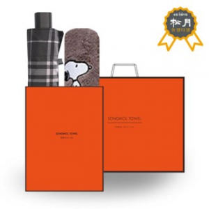 송월 S.W 3단 모던 체크 우산 + 송월 스누피 리버 타올 O.G세트 93