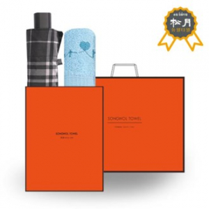 송월 S.W 3단 모던 체크 우산 + 송월 S.H 하니 타올 O.G세트88