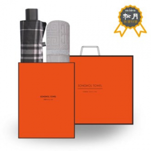 송월 S.W 3단 모던 체크 우산 + 송월 S.W 격자 타올 O.G세트86
