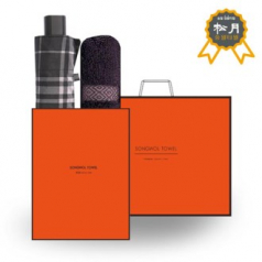 송월 S.W 3단 모던 체크 우산 + 송월 S.W 노을 타올 O.G세트84