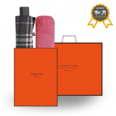 송월 S.W 3단 모던 체크 우산 + 송월 S.V 식스 타올 O.G세트81