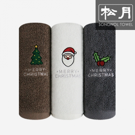 [송월타올] 크리스마스 산타트리 자수 타올 #2