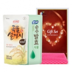 인센스 (2- 33호) 트 빨래세제리오 곡물 설거지 주방세제 (리필) 300ml, 순수 발효 식물 (리필) 300ml, 망사 수세미