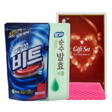 인센스 (2- 53호) 비트 빨래세제 (리필) 300ml, 순수 발효 식물 주방세제 (리필) 300ml, 망사 수세미 #2