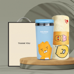 시즈넬 선물세트 카카오그래픽 텀블러+카카오무릎담요