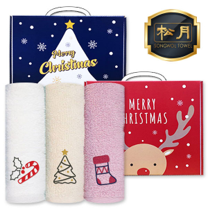 [송월타올] 크리스마스 타올 오너먼트 C 3매 세트