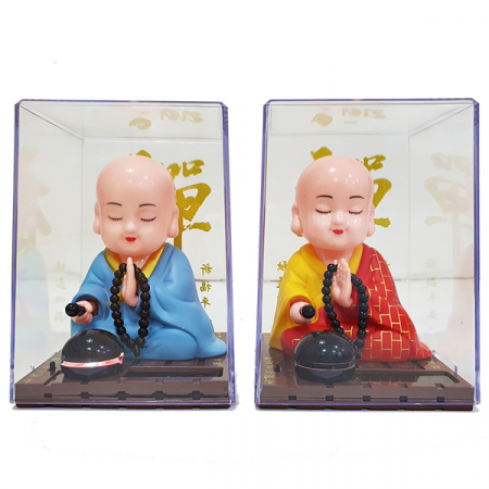 태양열 인형 목탁치는 스님 / 노호혼 (염불) 동자승 #2